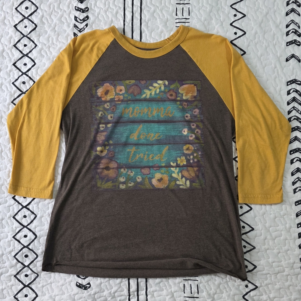 Crazy Train Brown and Yellow Long Sleeve Tee